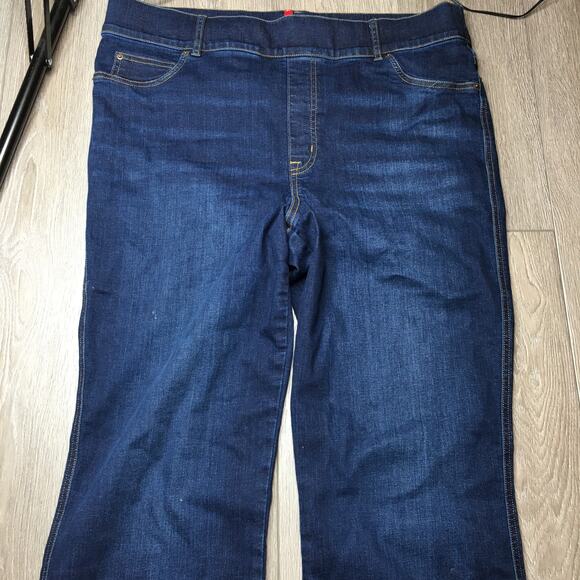 Spanx Womens Flared High Rise Denim Jean Dark Wash Stretch Waist Pull On 2X - Picture 8 of 12